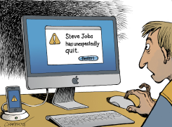 STEVE JOBS IS GONE by Patrick Chappatte