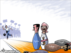 ARAB SPRING BOWLING by Osama Hajjaj