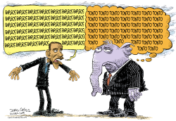 OBAMA, EL GOP Y LOS EMPLEOS  by Daryl Cagle