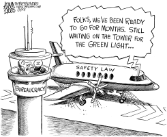 STUCK ON THE TARMAC by Adam Zyglis