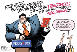 RICK PERRY RHETORIC by Nate Beeler