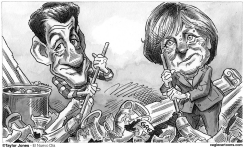 SARKOZY UND MERKEL  ANOTHER FINE MESS by Taylor Jones