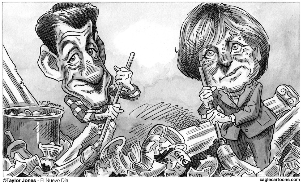  SARKOZY UND MERKEL  ANOTHER FINE MESS by Taylor Jones