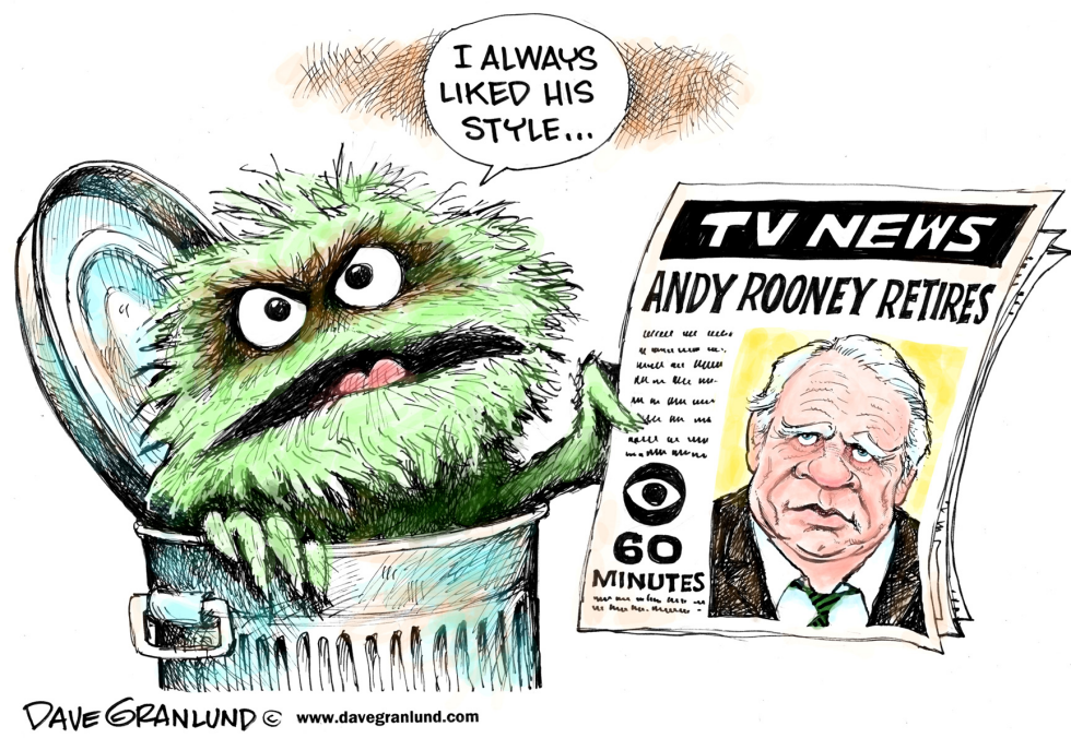  ANDY ROONEY RETIRES by Dave Granlund