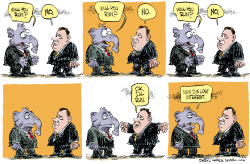 CHRIS CHRISTIE RUNS  by Daryl Cagle