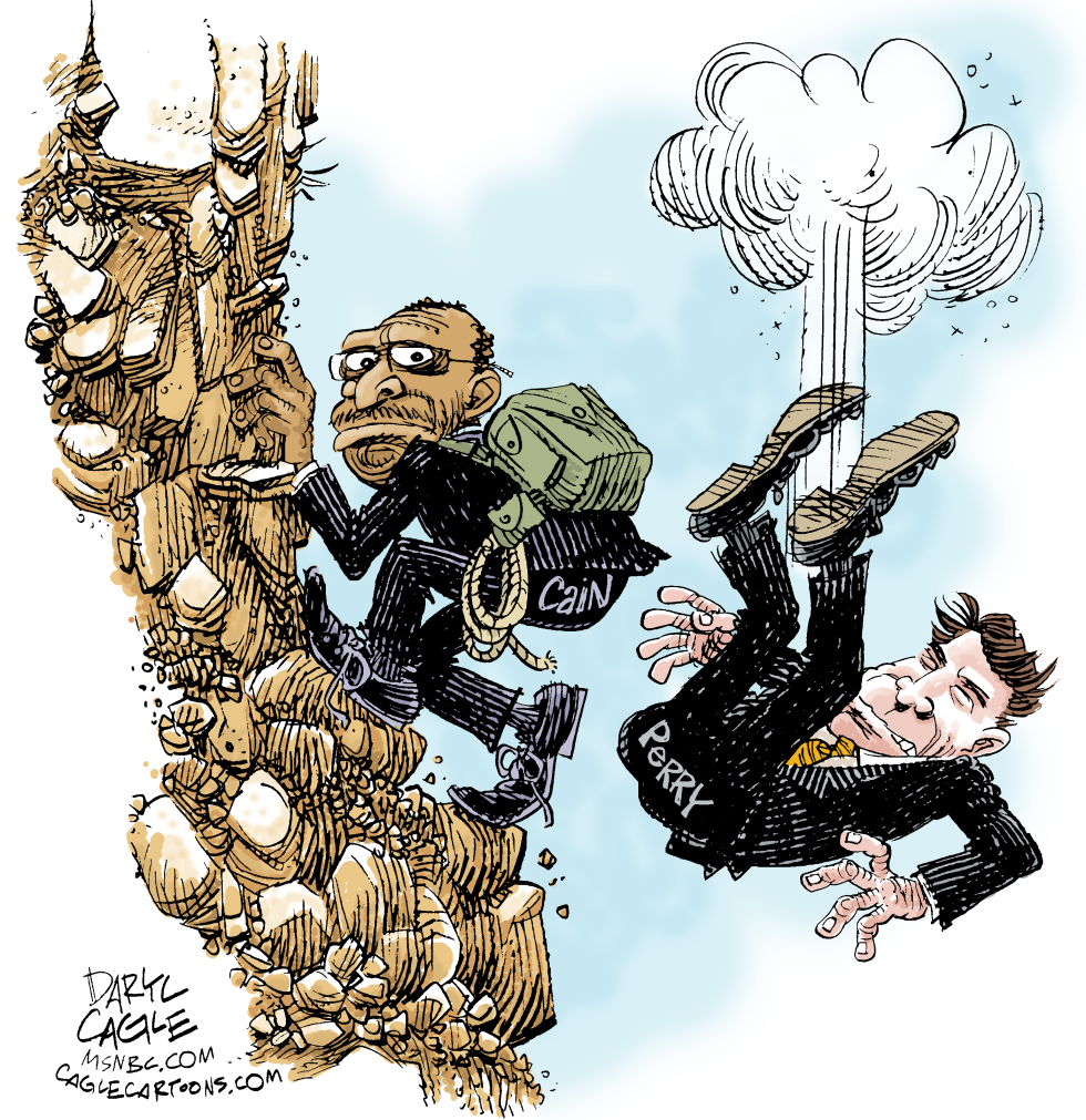  HERMAN CAIN CLIMBS by Daryl Cagle