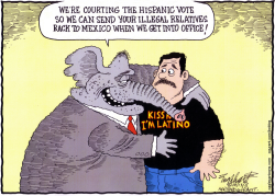 GOP COURTS HISPANIC VOTE by Bob Englehart