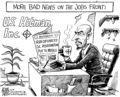 BUSINESS TAKES A HIT by Adam Zyglis