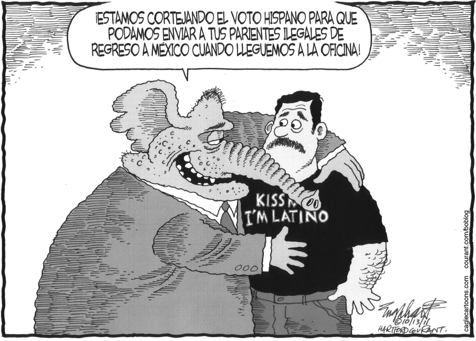  EL GOP CORTEJA EL VOTO HISPANO by Bob Englehart