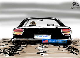 OBAMA STUCK by Tom Janssen