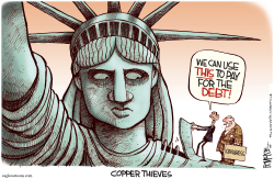 OBAMA COPPER THIEF by Rick McKee