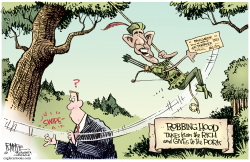 ROBBING HOOD by Rick McKee