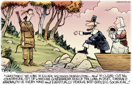 PILGRIM LANDING by Rick McKee