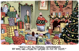 CHRISTMAS DEBT SPENDING by Rick McKee